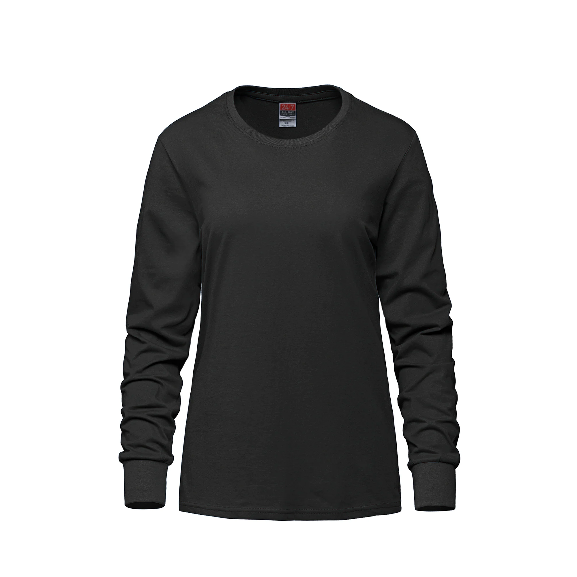 Ladies RING SPUN Combed Cotton Long Sleeve Crewneck T-Shirt-CSW - Color Image 1